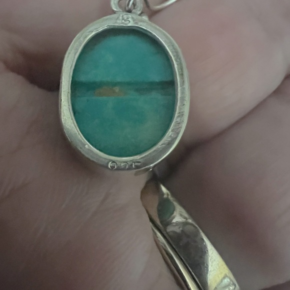 Stamped Turquoise Tommy Sam Vintage Native Sterling Earrings